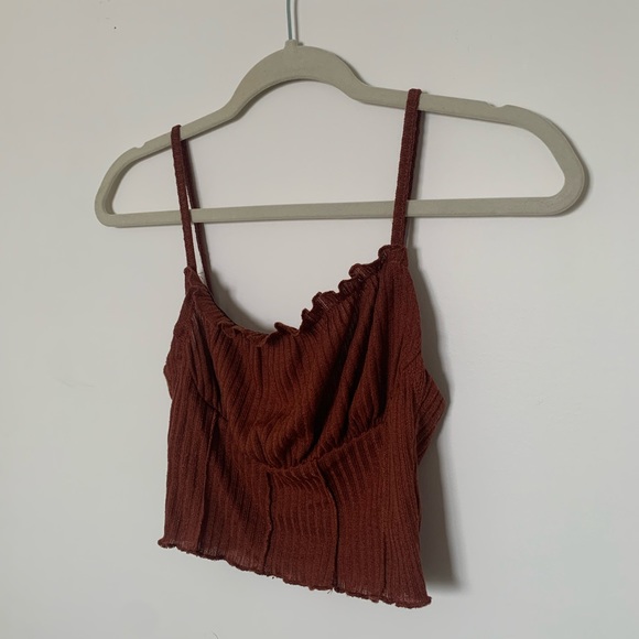 TWO FOR ONE BUNDLE - Two Ruched Lettuce-Edge Cami Tops - Picture 4 of 8